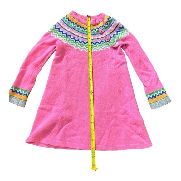 Mini Boden Toddler Girl’s Pink Geometric Print Knit Pullover Sweater Dress 3-4y - Picture 6 of 8